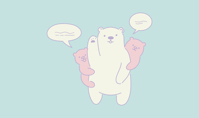 Naklejka premium Cute Teddy bear, doodle illustration 