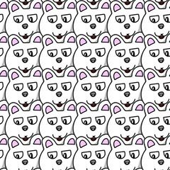 seamless pattern of cute dog cartoon