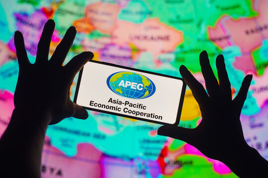 September 27, 2022, Brazil. In this photo illustration, the Asia-Pacific Economic Cooperation (APEC) logo seen displayed on a smartphone.
