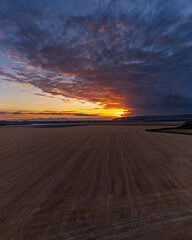 sunset over the Fields