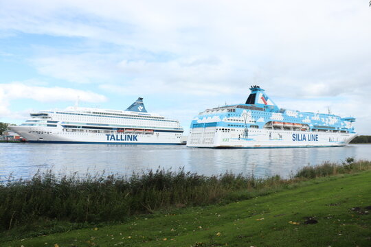 Velsen, the Netherlands - September 25th 2022: Silja Line Galaxy and Europa