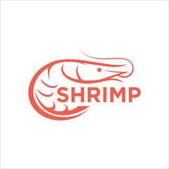 Shrimp logo. Isolated shrimp on white background. Prawns