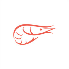 Shrimp logo. Isolated shrimp on white background. Prawns