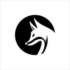 Naklejka premium circle fox logo vector, Round Fox Logo Template