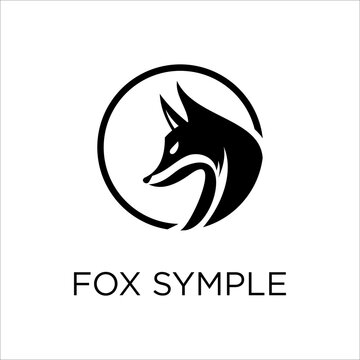 circle fox logo vector, Round Fox Logo Template