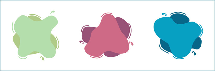 Modern set of flat liquid colors for abstract banner vectors, social media posts, brochures.
