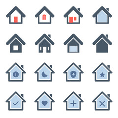 Home icon set for website and user interface. colorful sign vector.