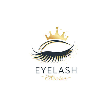 Queen lashes logo design with modern creative and unique concept