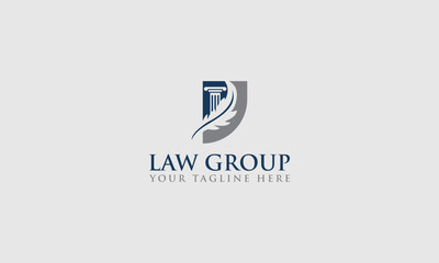 feather law firm logo, Pillar building and for Attorney at law logo, simple and clean vector.