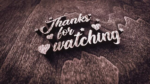 Thanks for watching glittering text 3D wood texture cinematic title. 