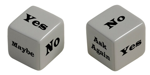 White Dice Yes No