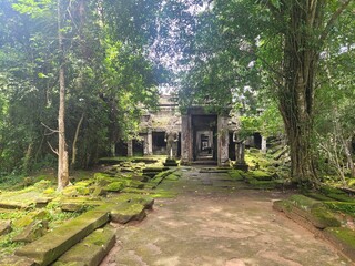 Cambodia. Preah Khan temple. Siem Reap city. Siem Reap province. An ancient Buddhist temple built at the end of the 12th century during the reign of Jayavarman VII.