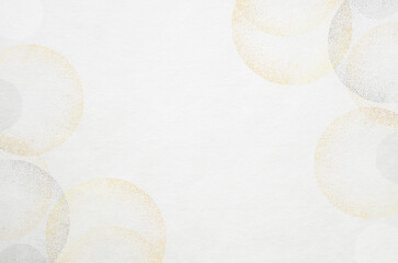 White Japanese "washi" paper texture with classy gold pattern. Abstract graceful Japanese style background.