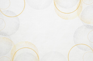 White Japanese "washi" paper texture with classy gold pattern. Abstract graceful Japanese style background.