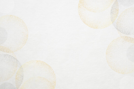 White Japanese "washi" paper texture with classy gold pattern. Abstract graceful Japanese style background.
