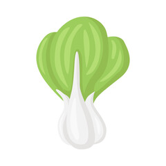 Bok Choy Sign Emoji Icon Illustration. Vegetables Vector Symbol Emoticon Design Clip Art Sign Comic Style. - obrazy, fototapety, plakaty