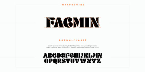 Abstract Fashion font alphabet. Minimal modern urban fonts for logo, brand etc. Typography typeface uppercase lowercase and number. vector illustration