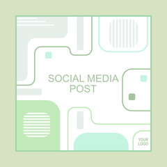 Green white social media template