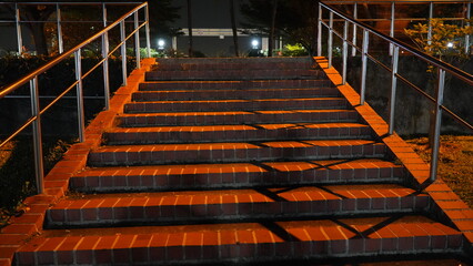 stairs in the night
