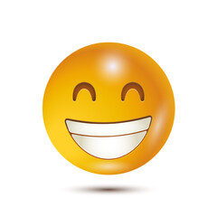 Beaming face with smiley eyes, cheesy face. 3D stylized vector icon. smiling emoticon character design. Isolated 3D. for emoticon characters design collection. for interface