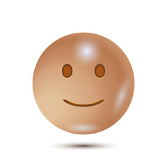 Slightly smiling face. Ironic smile, pain behind the smile. 3D stylized vector icon. emoji. isolated in white background. for emoticon characters design collection. for ui interface