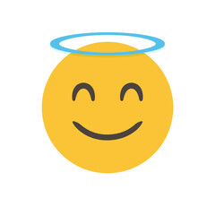 Angel, means being as innocent and pure as an angel. Vector illustration. realistic emoticon. isolated in white background. for emoticon characters design collection. for ui interface