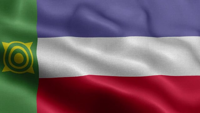 Flag Of Khakassia - Khakassia Flag High Detail - National flag Khakassia wave Pattern loopable Elements - Fabric texture and endless loop - Highly Detailed Flag - The flag of fluttering in the wind