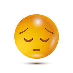 Sad, sad face, sorrowful. Vector illustration. realistic emoticon. 3D emoticon for web. for emoticon characters design collection. for ui interface