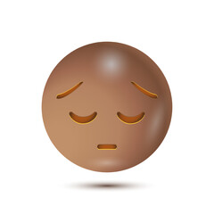 Sad, sad face, sorrowful. 3D stylized vector icon. emoji. Isolated 3D. for emoticon characters design collection. for interface