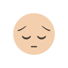 Sad, sad face, sorrowful. Vector illustration. realistic emoticon. 3D emoticon for web. Vector Emoticon. for web interface