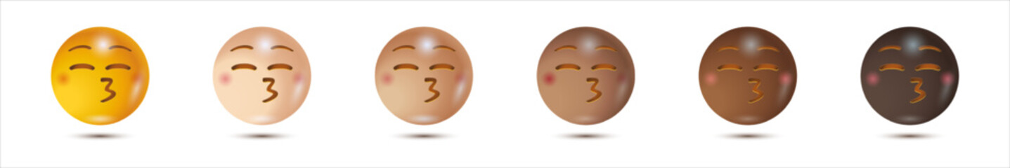 3D Set smiles. Vector illustration. emoji. isolated in white background. for emoticon characters design collection. for web interface