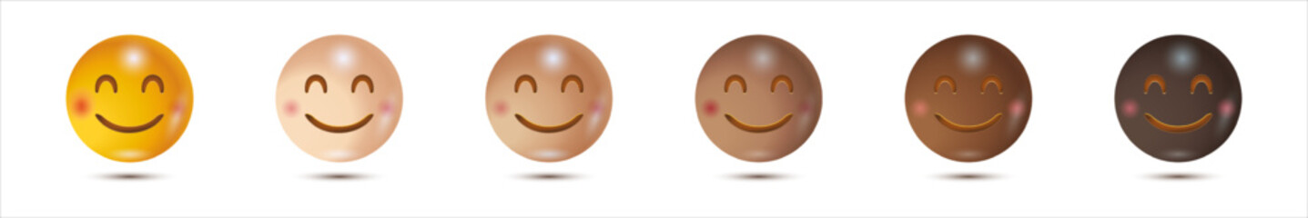 3D Set smiles. 3D stylized vector icon. realistic emoticon. Isolated 3D. Vector Emoticon. for ui interface