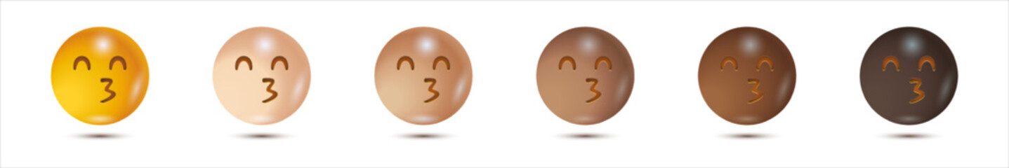 3D Set smiles. Vector illustration. emoji. isolated in white background. Vector Emoji. for ui interface