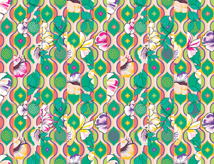 Geometric pattern for decoration and textiles. small motif for decoration and clothing fabrics