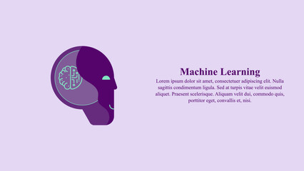 Visual illustration concept of machine learning with copy space.