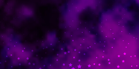 Dark Pink vector texture with beautiful stars.