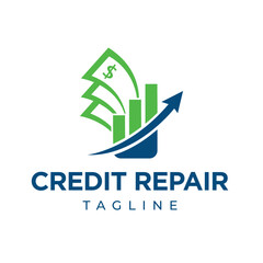 Credit Repair And Business Finance Logo Designs Template Isolated Background