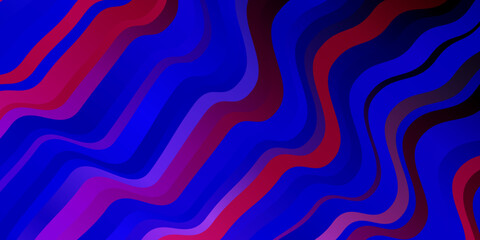 Dark Pink, Blue vector backdrop with curves.