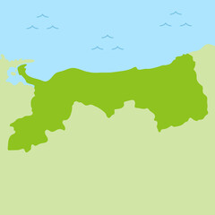 鳥取県の地図のイラスト