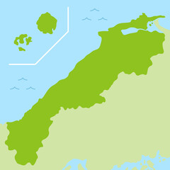 島根県の地図のイラスト