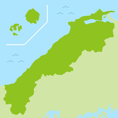 Fototapeta premium 島根県の地図のイラスト