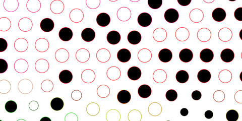 Dark Pink, Green vector layout with circles.
