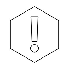 Exclamation mark, Attention sign, Caution icon, Hazard warning symbol, vector mark symbols. Black outline design. Isolated icon.