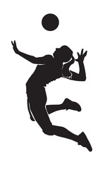 vector silhouettes of women's beach volleyball on white