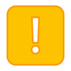 Exclamation mark, Attention sign, Caution icon, Hazard warning symbol, vector mark symbols Yellow style. Isolated icon.