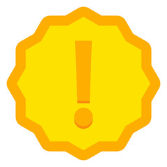 Exclamation mark, Attention sign, Caution icon, Hazard warning symbol, vector mark symbols Yellow style. Isolated icon.