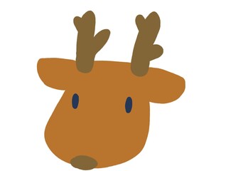 トナカイ　顔イラスト