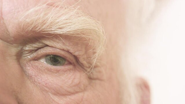 old man eye macro shot