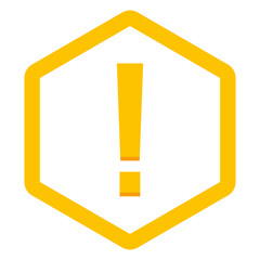 Exclamation mark, Attention sign, Caution icon, Hazard warning symbol, vector mark symbols Yellow style. Isolated icon.