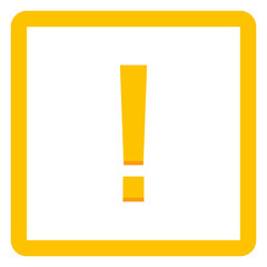 Exclamation mark, Attention sign, Caution icon, Hazard warning symbol, vector mark symbols Yellow style. Isolated icon.